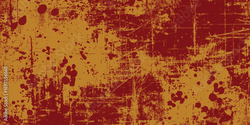 Abstract textured blend of warm autumnal hues and deep red tones with geometric patterns orange background