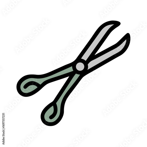 Stylized medical clamp on black background for healthcare industry