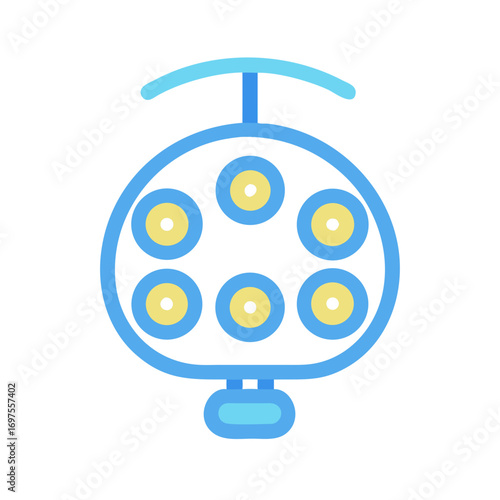 Modern surgical light fixture icon against black background