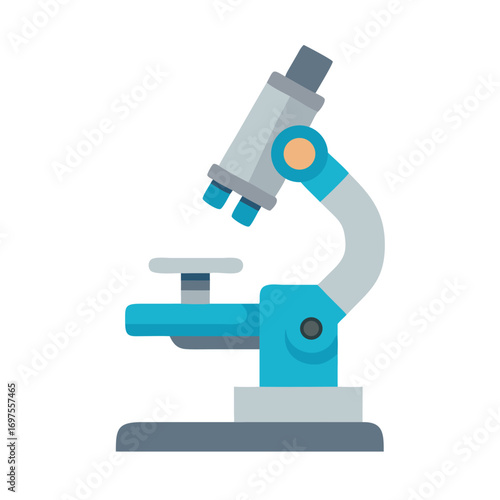 Illustration of a microscope on a black background in vector format