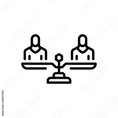 Black line icon for comparison group