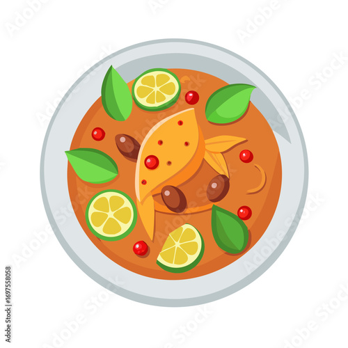 Flat vector illustration of food in a bowl