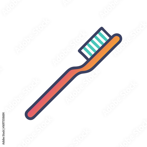 Isolated gradient toothbrush illustration against a dark black background