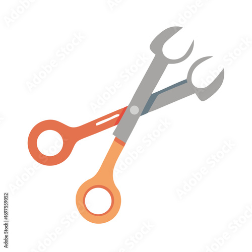 Orange and silver colored surgical tongs against a black background
