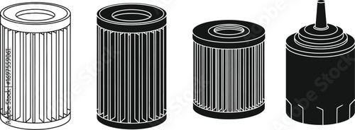Various oil filters displayed in a clean, graphic style against a white background.
