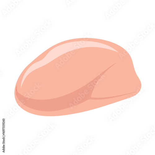 Isolated cartoon style raw chicken breast fillet illustration art