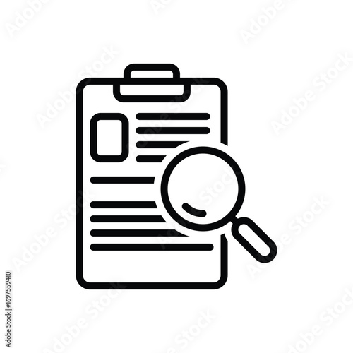 Black line icon for research findings