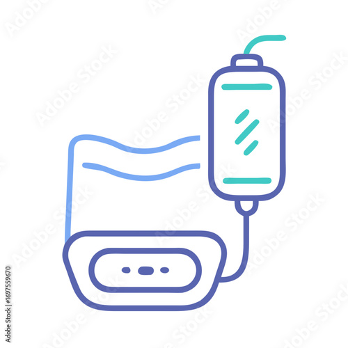 Digital Illustration of an Infusion Set with a Flat Style
