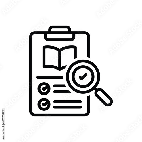 Black line icon for study protocol