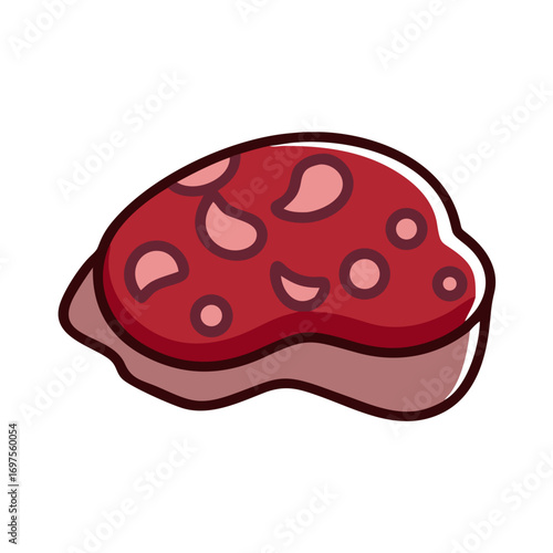 Illustration of a stylized piece of cooked beef steak