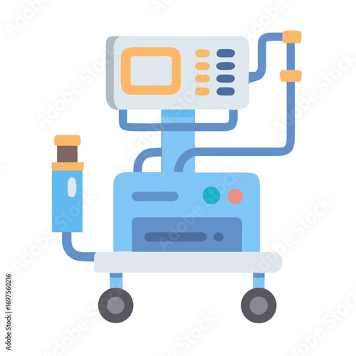 Medical ventilator machine flat design for hospital needs