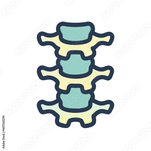 Stylized vertebral column illustration for medical and scientific purposes