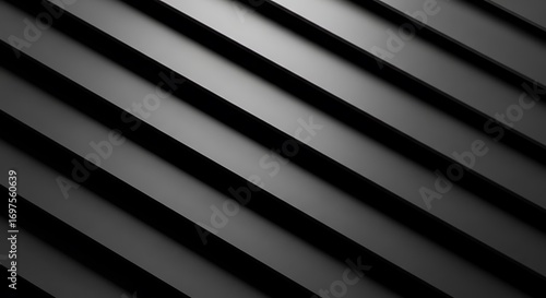 Abstract black and grey striped background with diagonal lines and shadows.