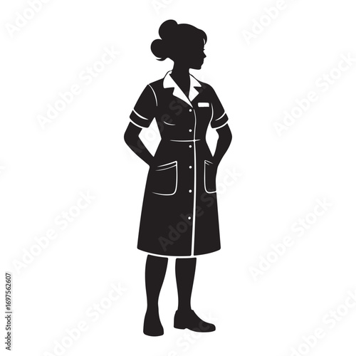 Silhouette of a Nurse with StethoscopeArt & Illustration