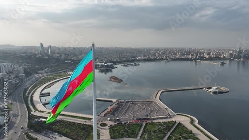 Magnificent view of the Azerbaijan flag