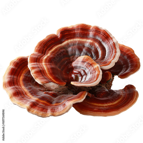 reishi mushroom on transparent png background