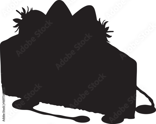 Black and white abstract ink blot background design element isolated