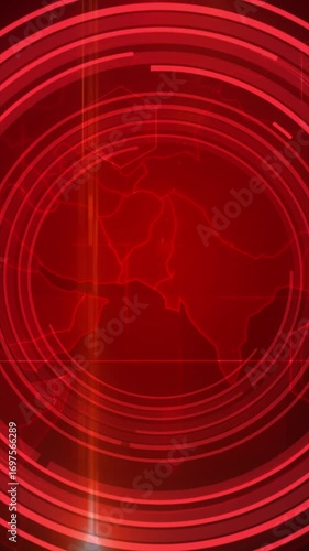 Vertical video Breaking News logo animation with futuristic technology abstract technology background. For TV broadcast and social media platform template with abstract technology background 