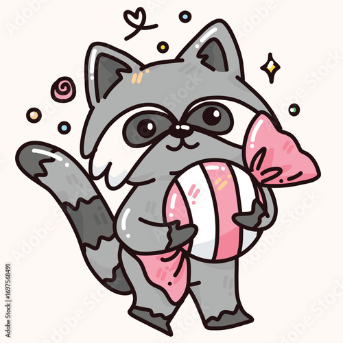 cute vector raccoon