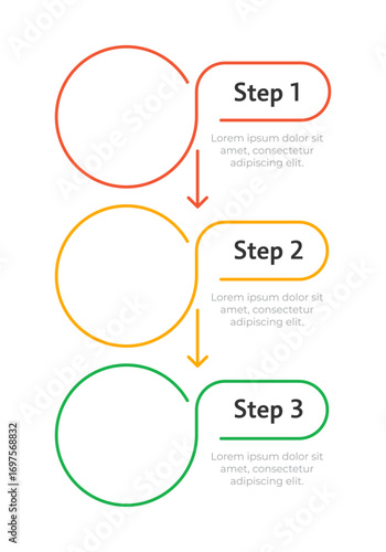 Social media marketing infographic template. Blogging in brand development. Data visualization with 3 steps. Empty process vector design. Editable blank options info graphics. Lexend font used
