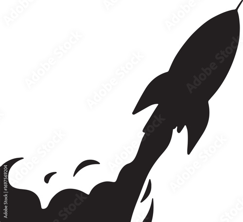 Stylized ocean waves in black and white minimalist design illustration