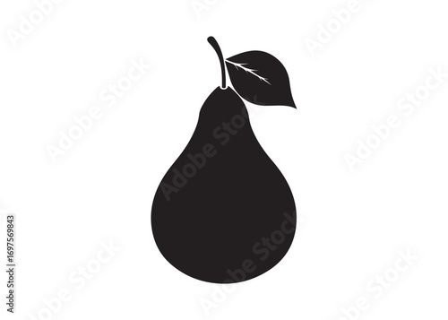 Pear icon silhouette vector art design illustration.