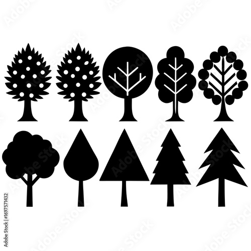 Silhouette Trees Vector Set