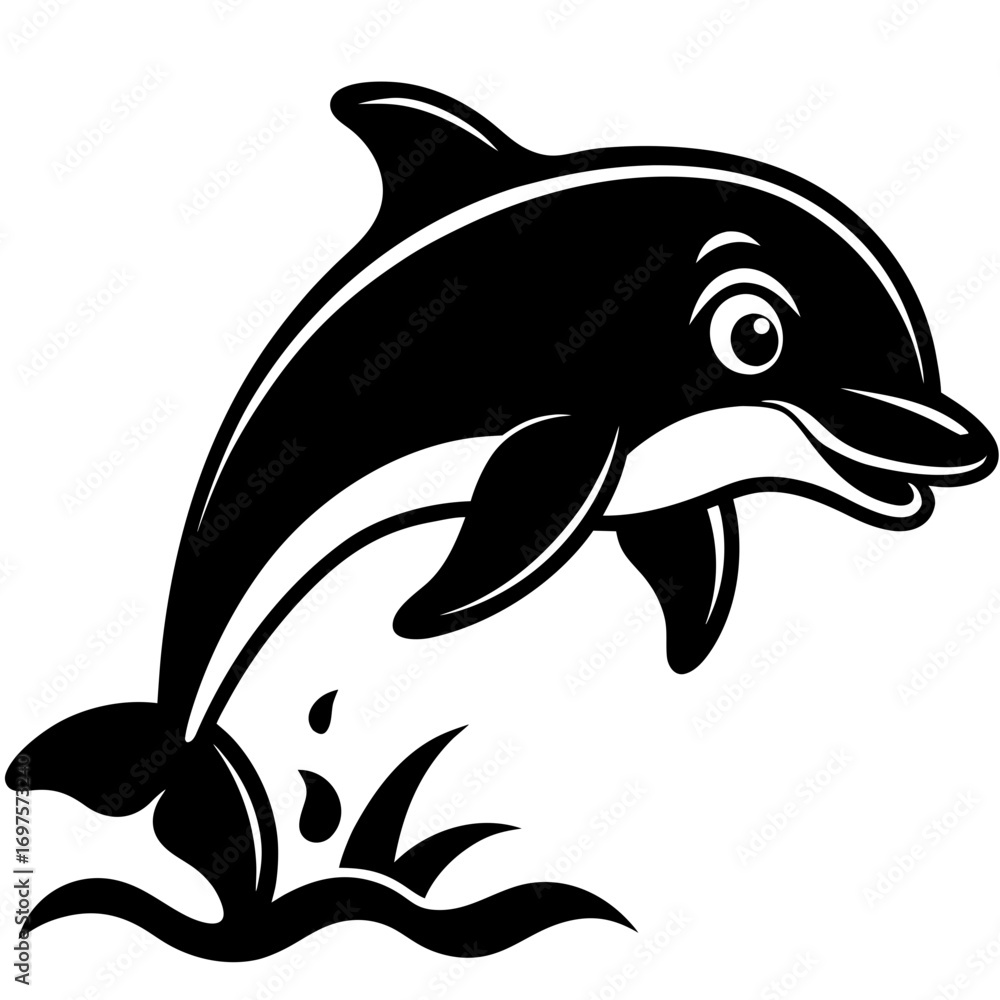Fototapeta premium vector illustration of a dolphin