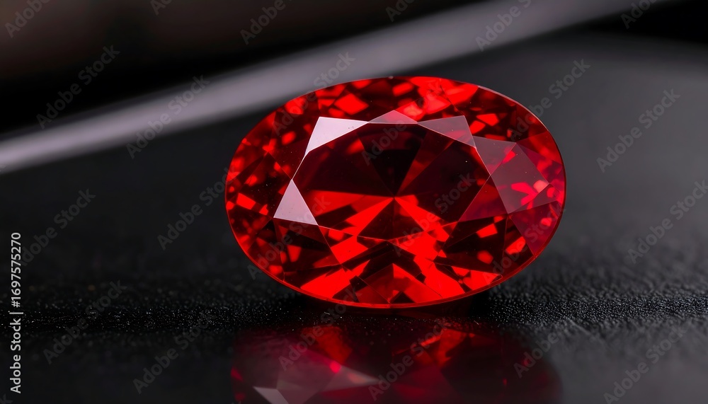 Naklejka premium Close-up of a vibrant red gemstone