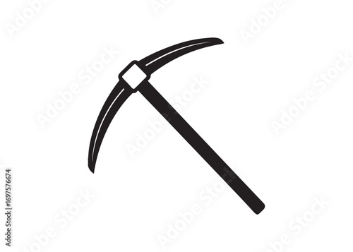 Pickaxe icon silhouette vector illustration isolated on white.