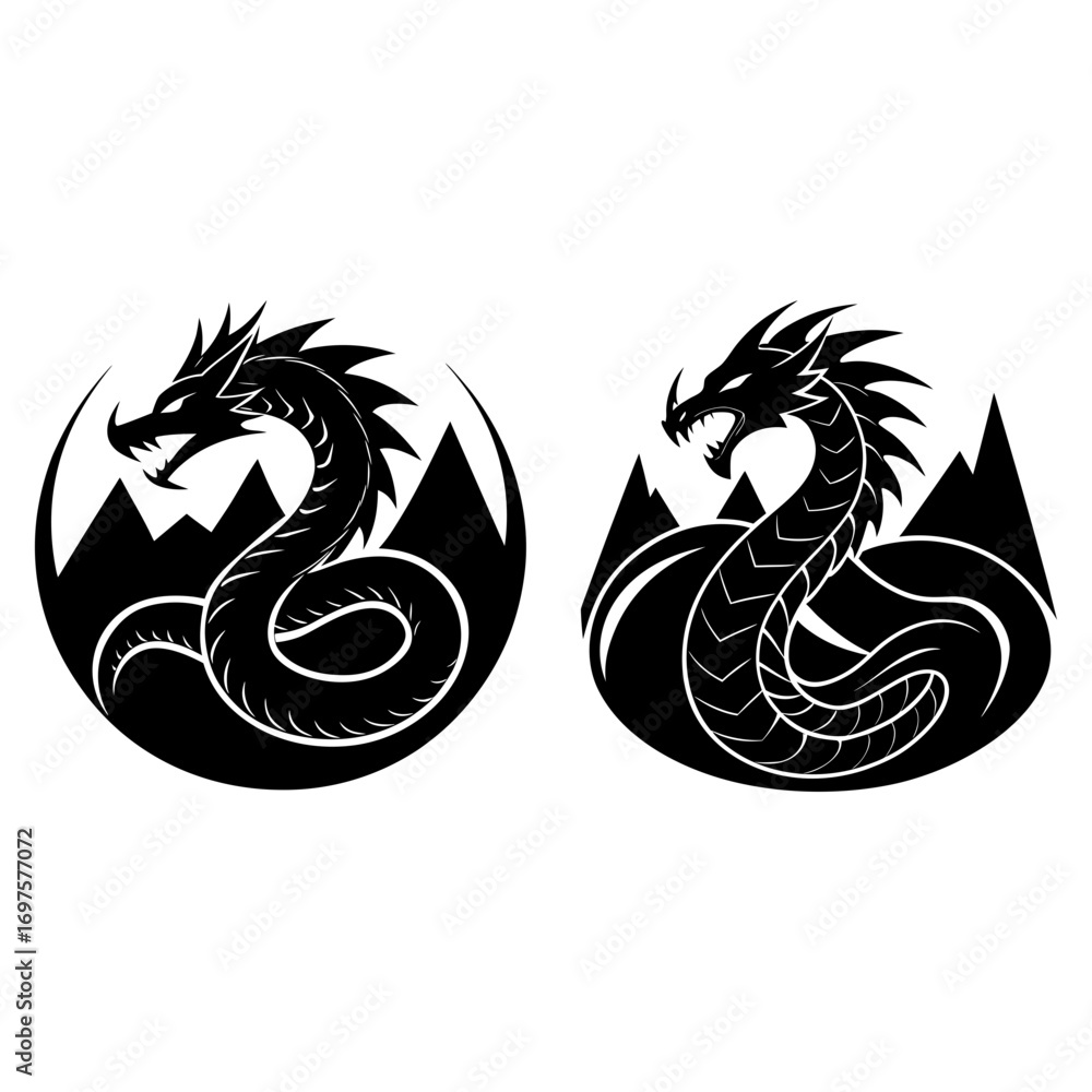 Obraz premium dragon tattoo vector