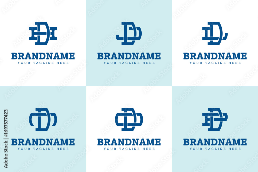 Fototapeta premium Letters DH DJ DL DN DO DP Monogram Logo Set, for HD JD LD ND OD PD initials