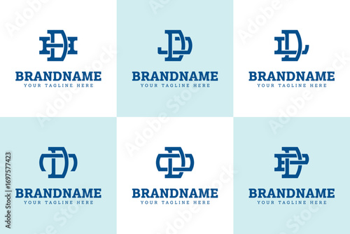 Letters DH DJ DL DN DO DP Monogram Logo Set, for HD JD LD ND OD PD initials