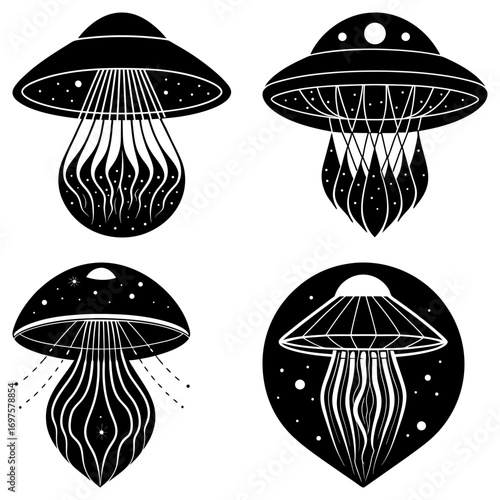 vector illustration of a Jelly Fish