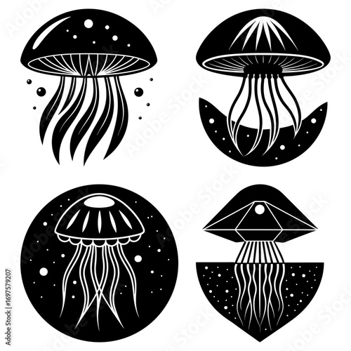 vector illustration of a Jelly Fish