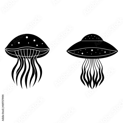 vector illustration of a Jelly Fish