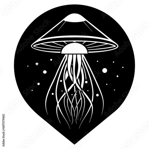 vector illustration of a Jelly Fish