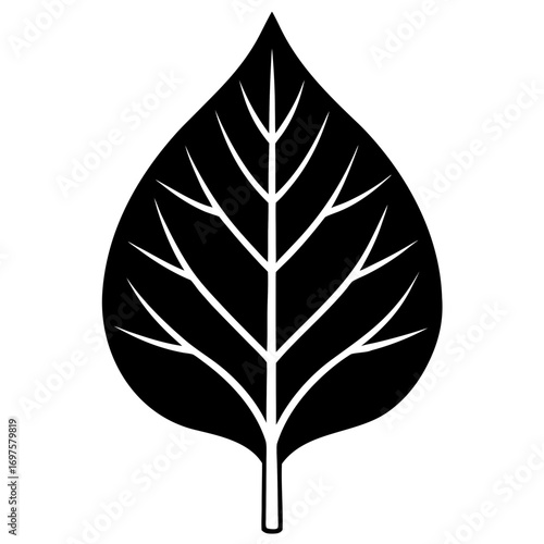 Detailed Leaf Silhouette Vector Illustration