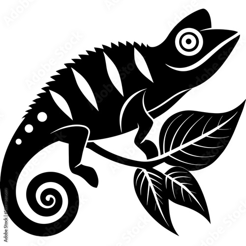 vector illustration of a Chameleon