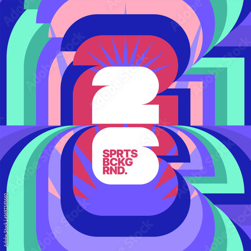 Background for sports event, competition or cup. World Championship 2026. Design with geometric shapes for poster, layout or background. 