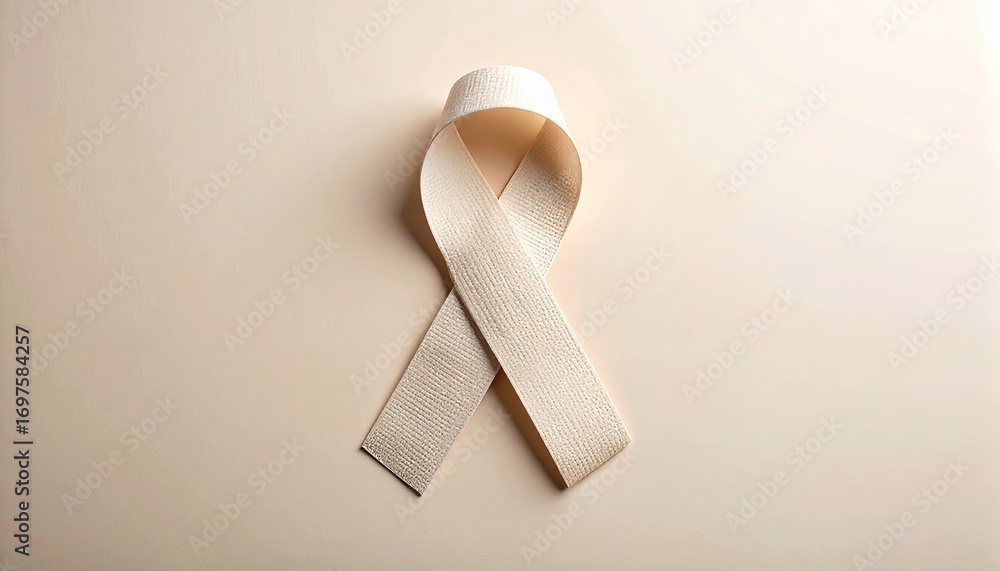 Obraz premium Ivory Ribbon Symbolizing Hope and Support for Cancer Awareness Campaigns