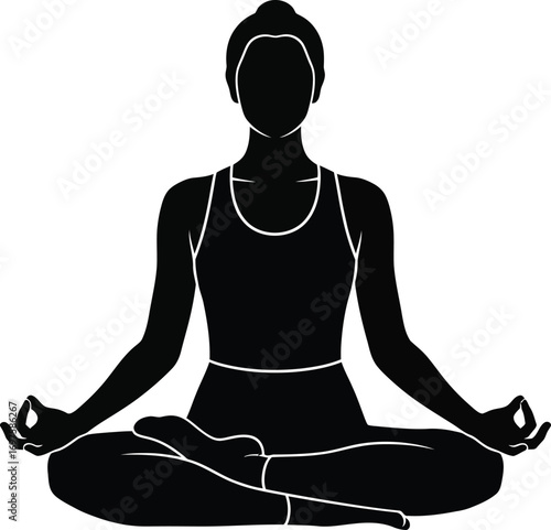 silhouette of a woman meditating