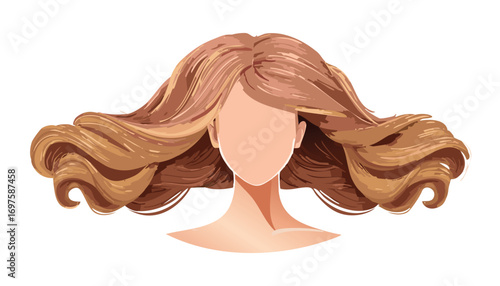 Flowing auburn hair and neck wavy hair flowing hair