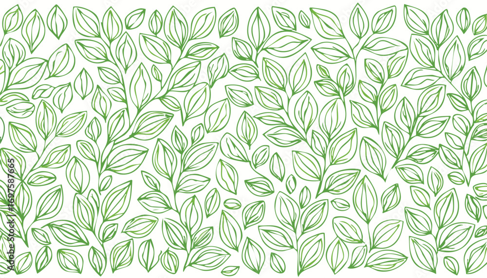 Fototapeta premium Green leaves on white background branches nature