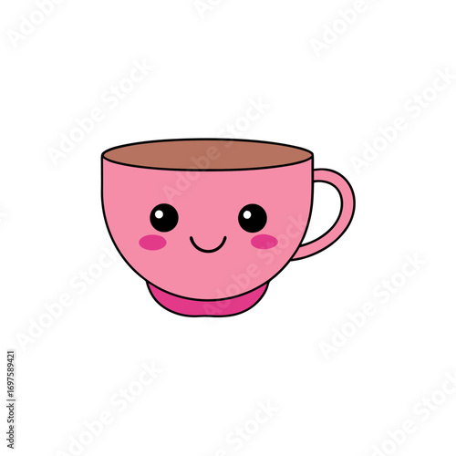 Elegant tea cup vector detailed and refined design for tea time dining and