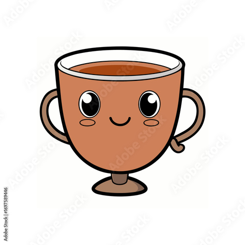 Elegant tea cup vector detailed and refined design for tea time dining and