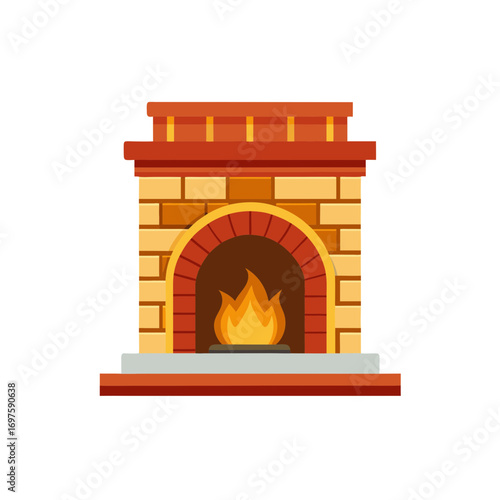Vector illustrator of fireplace
