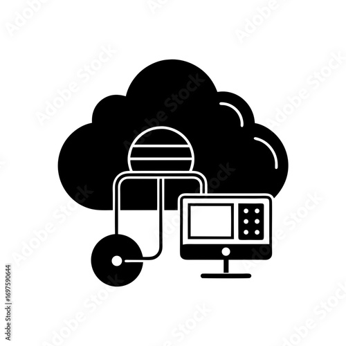 cloud computing services vector monotone icon 