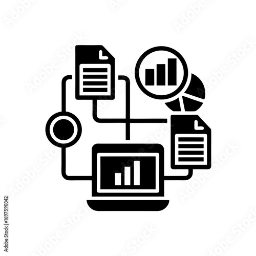 data journalism vector monotone icon 