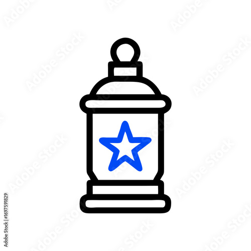 Flying lantern silhouette vector illustration